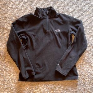 North face black fleece quarter zip medium